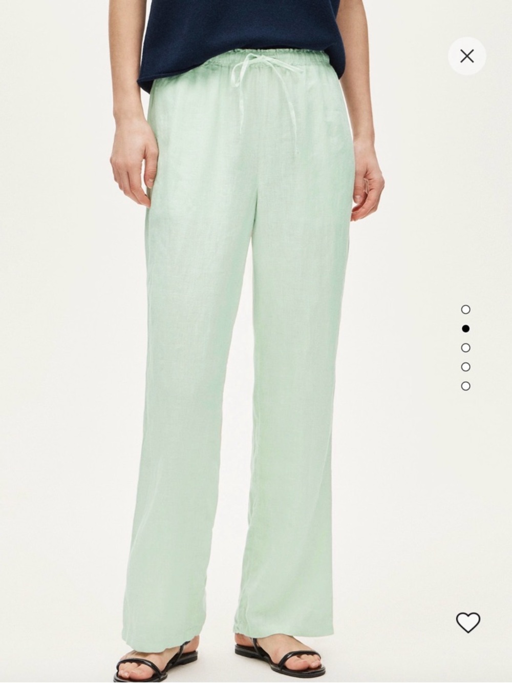 J Crew NWT Soleil pant in 100% Linen in Sheer Mint Size Small